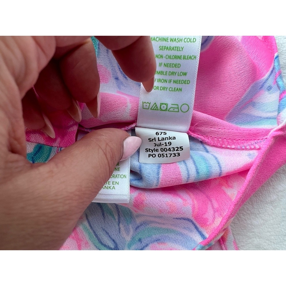 Lilly Pulitzer Jonna‎ Romper Size 0 Prosecco Pink Pinking High Collar - Picture 10 of 10